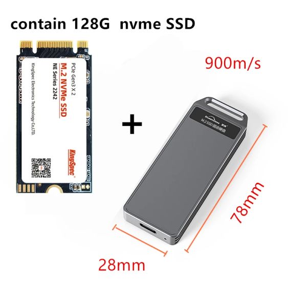 Gehege tragbares M.2 SSD -Fall USB 3.1 Support PCIe NVME/NGFF -Unterstützung für Festplattenkoffer SSD -Gehäuse 2230/2242 Hochgeschwindigkeits -Festplatten -Hülle