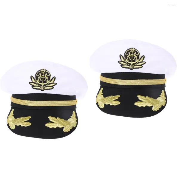 Top Caps 2pcs Kaptan Şapka Pamuk Kaptanları Seyahat Cosplay için Güneş Kostüm Partisi