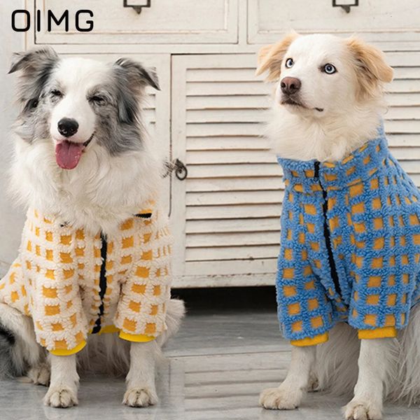 Oimg comodi big big cani inverno indossa Golden Retriever Labrador Border Collie Fashion Pet Clothes Medium grandi con cappuccio 240402