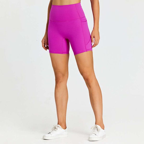 Schnelle trocken atmungsaktive Yoga -Shorts mit Taschen Fitness Sport Radspants Hosen hoher Taille enge Biker -Shorts