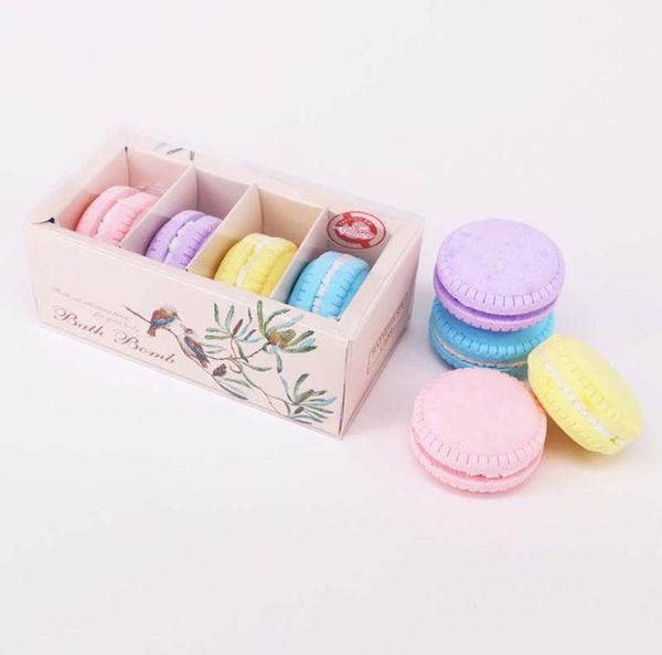 Bombas de banho de macaron com gás 40gpc Salt Bath Bombat Gift Gift Gift Kit Strawberry Cupcakes de dar água na boca Bathing Explosive9841380