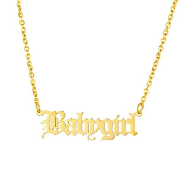 Tiny Girl Girl Choker in acciaio inossidabile Catena Babygirl CAMPIO NACCHIO PENDANTE ORO COLLO CULYE FRIMICI GIOITÀ DI REGALO5606443