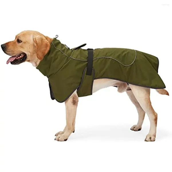 Vestuário para cães zoobers jaqueta grande e impermeabilizada clima frio reflexivo com lã macio forro acampamento ao ar livre quente