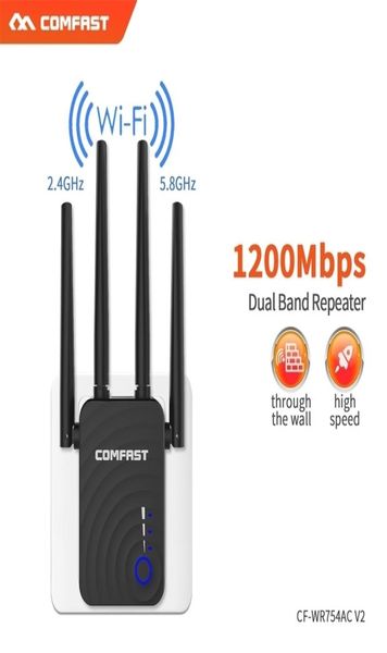 Routers Extender de longo alcance 80211ac WIFI REPETADOR sem fio Wi Fi Booster 24G5GHz WiFi Amplificador 3001200 M Ponto de acesso ao roteador WiFi1924650