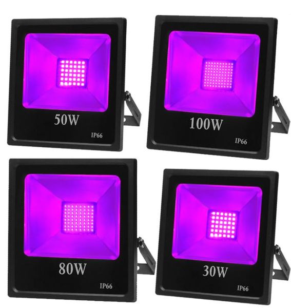 365nm UV LED Black Smd FloodLight High Power Ultra Violet Inundação Luzes de inundação IP65 Água 85V265V AC para Blacklight Party Supplies6471698
