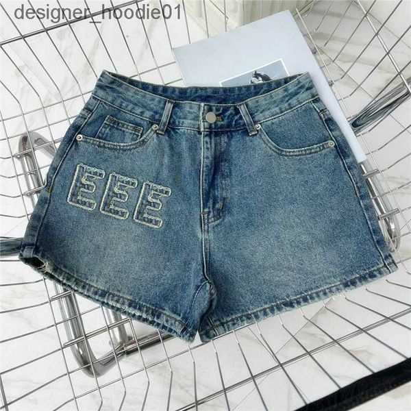 Shorts Shorts Designer Jeans Donne Denim Pants Design Letter Shorts High Waist Jean Short Pant Streetwear C240413