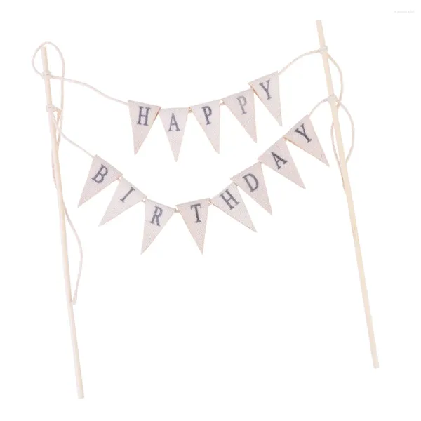 Festliche Lieferungen Kuchen Topper Garland Alles Gute zum Geburtstag Banner Capacillos Para Cupcake Party Bunting Vitnage Pennant Flag