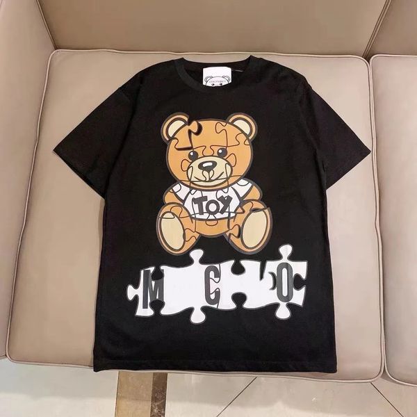 Designer solto e simples nova personalidade Trendência T-shirt Impresso a manga curta Caso de luxo de luxo de manga curta Men e mulheres com o mesmo tamanho de alta qualidade S-4xl