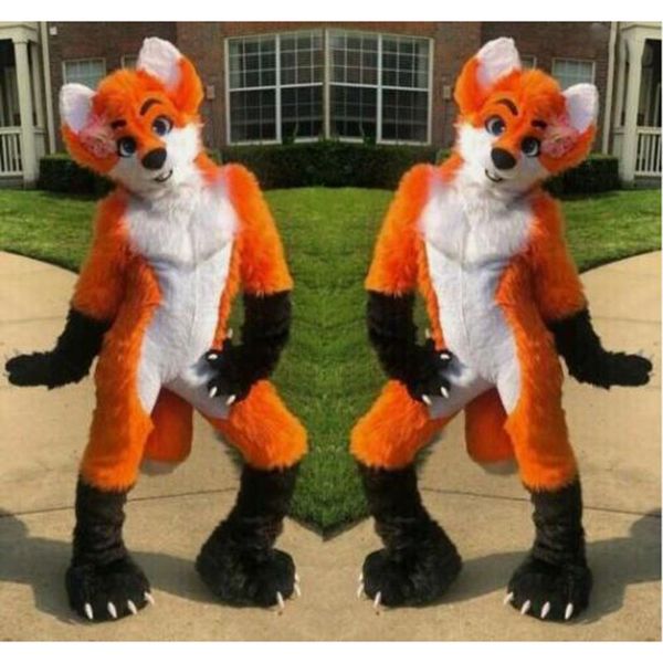 2024 Hot Sales Orange Husky Hundefuchs Maskottchen Kostümanzug Halloween Party Game -Outfit Halloween Adult News
