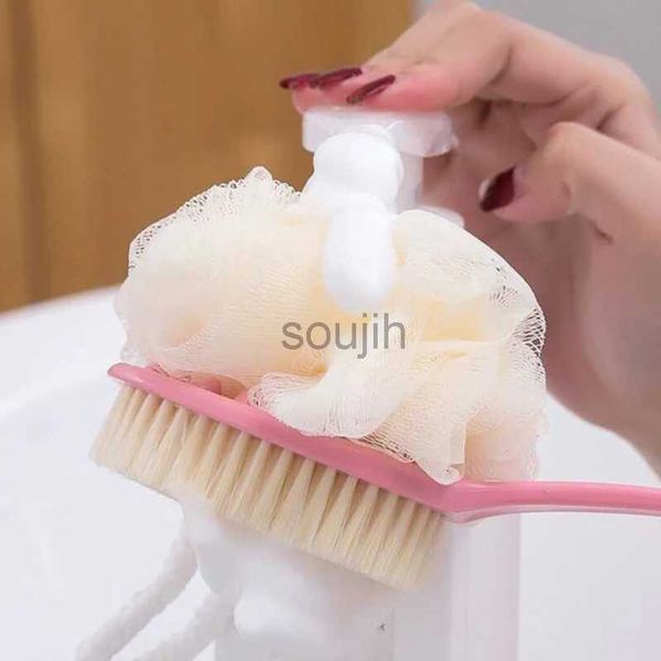 Bath Tools Acessórios 2in1 Bath Brush com banheira Bola e cerdas esfoliando o lavador de lavagem longa do corpo Massage