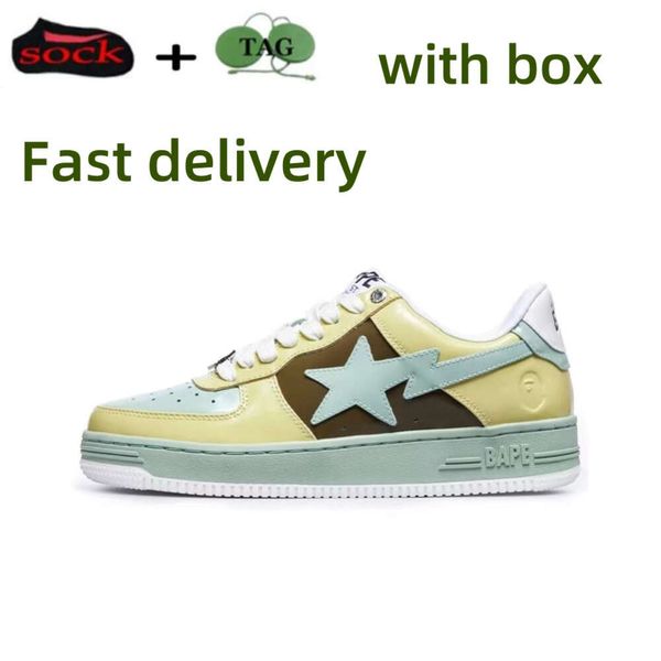 Top Designer Sapso Low Men Shoes Casual Star Sk8 Stas Color Camo Staesi Combo Bathing Patent Patent Trainers Leather Apes Green Branco Branco Tênis 423