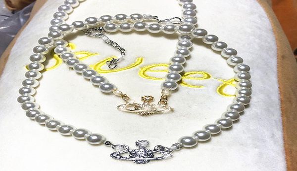 Collana per feste regalo Gioielli di lusso Donne Women Pearl Chain Necklace Orbit Orbita Accessori per gioielli a sospensione High Qualit3514063
