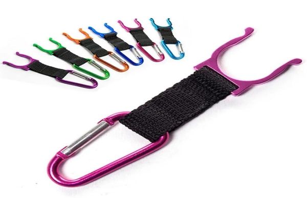 Mode Creative Metall Ribbon Locking Carabiner Clip Wasserflasche Schnalle Halter Camping Snap Hook Clipon GG02L4501639