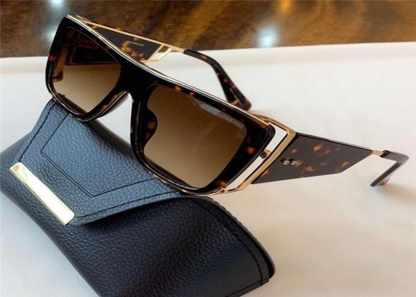 Cool Brown Havana Gold Suntrasses Gold Sunquasses Mod 127 Sun Glasses Men Omperi da sole Osseri Nuove con Box7834625