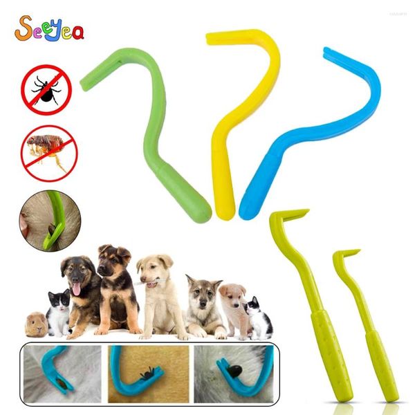 Köpek giyim 2pcs Pet Pire Çıkartma Aracı Plastik Çizme Hook Kedi Tımarlama Malzemeleri Pire bitleri kene temizleme