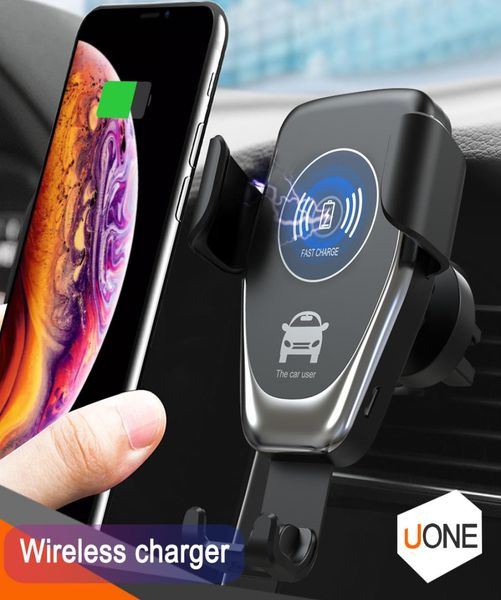 C12 Wireless Car Ladegerät 10W Fast Car Mount Air Vent Gravity Telefonhalter für iPhone Samsung Alle Qi -Geräte7078723