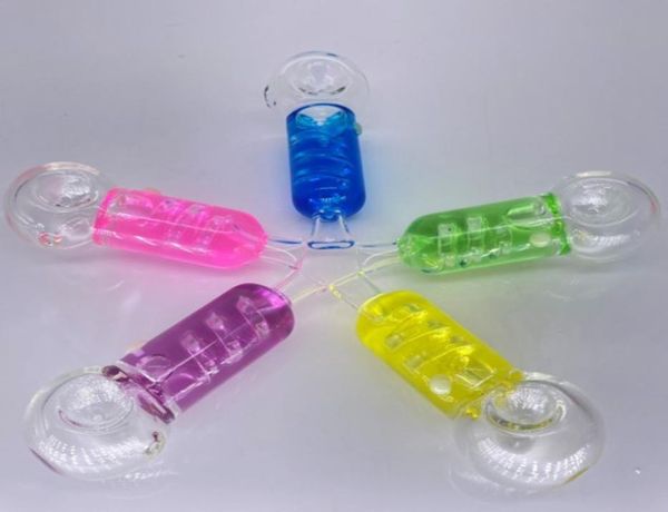 Zable Mini Glycerin -Spulenhandpfeife Kleinweine 4 Zoll Tabak Zigaretten kleiner Rauchlöffel Tasche Kühle Handpipes4181329