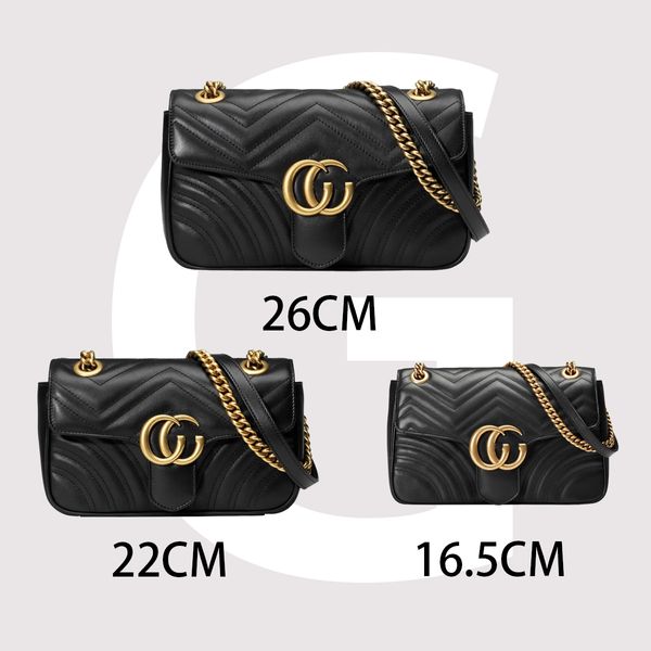 Designers de alta qualidade Bags Moda Marmont Women Luxurys Designers Bags 446744 Bolsas de couro reais Cadeir