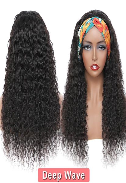 WIG da cabeça do corpo de cabelos humanos onda de águas profundas para mulheres negras Afro afro machine de renda curly Nenhum