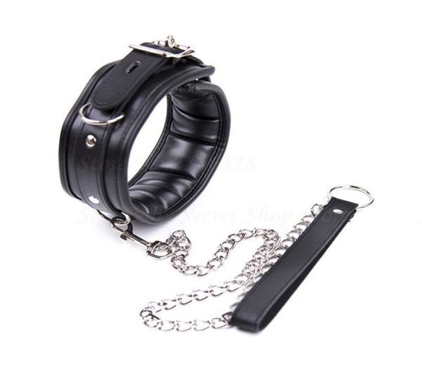 Nuovi collari in pelle PU Collar per collo BDSM, collare per postura erotica di bondage slave fetish, gioco per adulti per coppia Y181024054531304