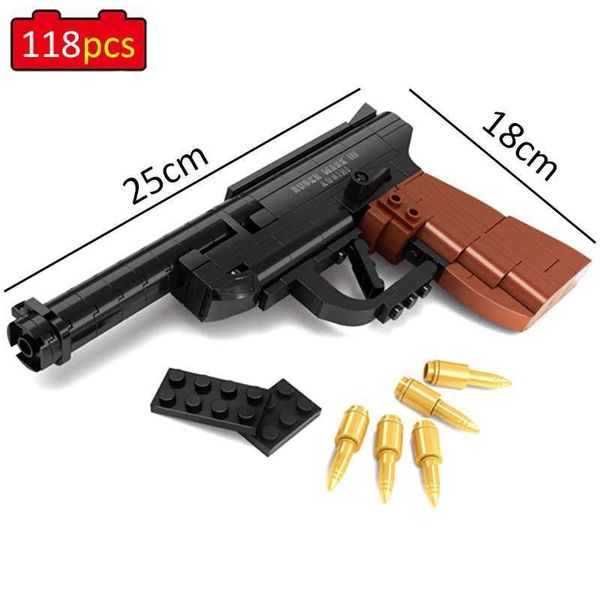 Gun Toys военные серии Revolver Desert Eagle AK47 Sniper Rifle Submachine Build Block Blost Block Детская игрушка YQ240413IVF8