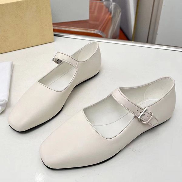 Hot Sale Women Mary Janes Slebringe Landebahn Designer hochwertiges echtes Leder prägnant und ein Gürtelschnalle Gurt flach mit außen weich weicher sweet schuhschuhe