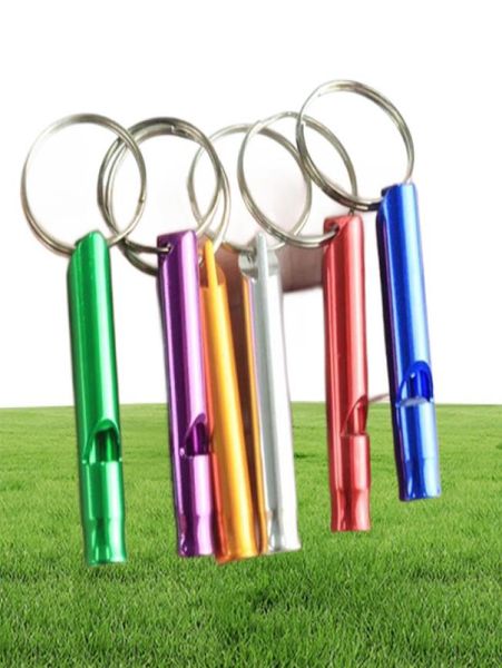 Metal Whistle Schlüsselbilder tragbare Selbstverteidigung Schlüsselringe Ringe Halter Autoschlüsselketten Zubehör im Freien Camping Survival Mini Tools2467892