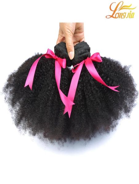 100brazilya Afro Kinky Kıvırcık Demetler İnsan Saç Atkısı Doğal Renk Remy Saç Uzantıları Siyah Kadınlar Longjia Hair Company1284898