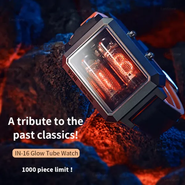 Uhren Vintage Smart Watch In16 Nixie Tube Watch zählt Zeit und Sekunden drahtloses Ladung IPX4 wasserdichtes Shatter -Sichthandwerk
