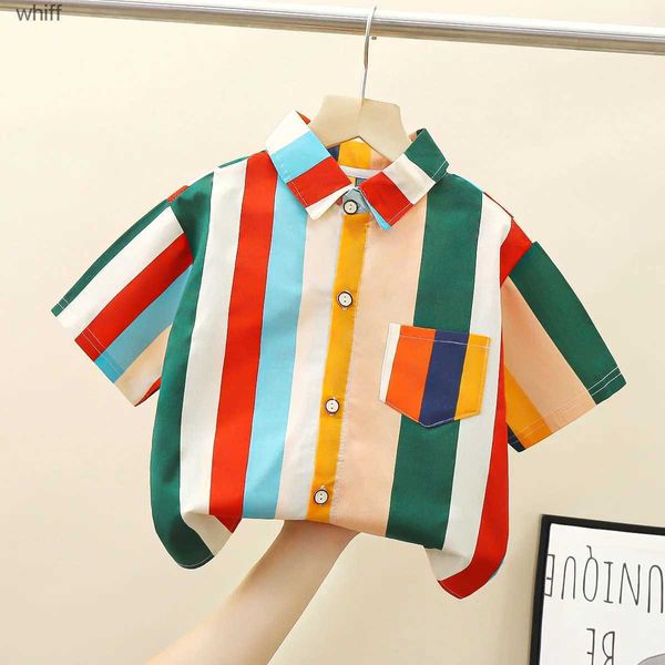 Kinderhemden Kinderhemden Sommertippen für Kinder Kurzarmjungen Polo-Shirts Teenager School Tees Girls Bluse Baby Outfits Kleidung 240314 C240413