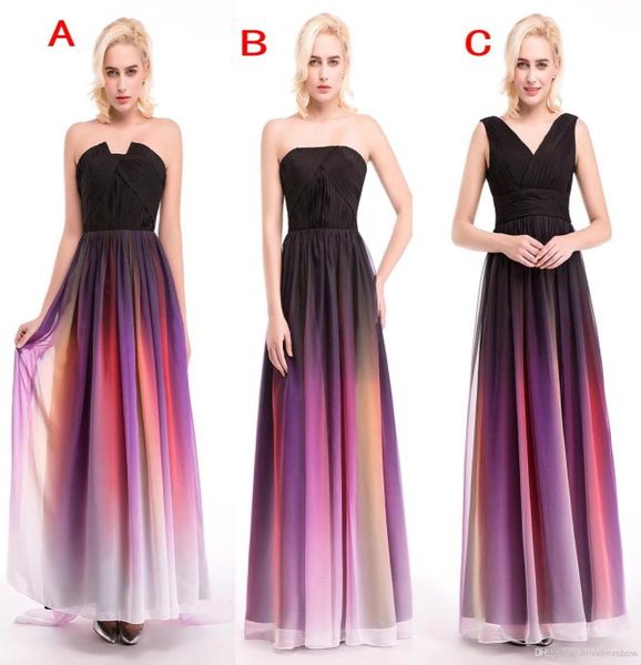 2022 Elie saab ombre askısız balo elbiseleri yeni 3 stil pleats gece önlükleri ucuz nedime için resmi elbise D1446780