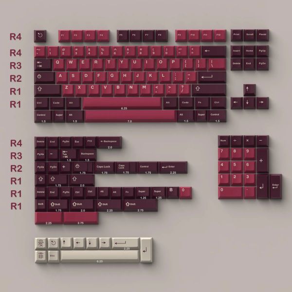 Accessoires 1 SET AIFEI PLEUCHE KAKE TEYCAPS ABS DOUBLE SHOPS LICHTHEIT Taste Kappen Kirschprofil Tastatur für MX Switch Mechanische Tastatur