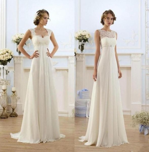 2019 Nuovo Empire Bohemian Abiti da sposa Abiti a buon mercato Manica a manicotto per la serratura in chiffon Summer Beach Summer Beach BR4957661