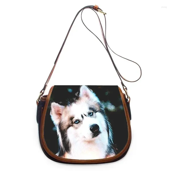 Umhängetaschen Husky Hund Lustige coole 3D -Print -Mode Frauen Crossbody Tasche Luxushandtaschen Reißverschluss