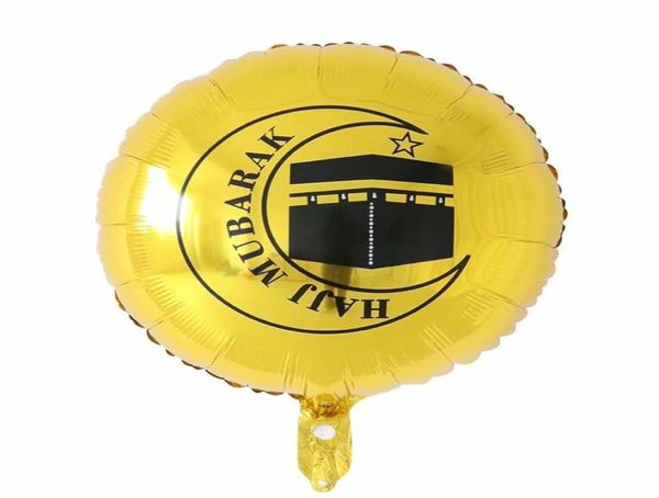 18 -Zoll -Gold Eid Mubarak Folienballons lila Hajj Mubarak Dekorationen Helium Ballon Ramadan Kareem Eid Alfitr Supplies8027888