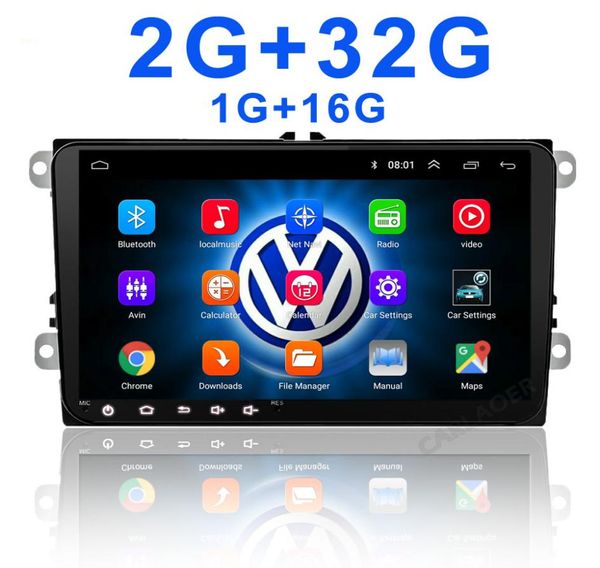 VW için Android 2din // Golf/Polo/Tiguan/Passat/B7/B6/Leon/Skoda/Octavia Araba Radyosu GPS 2 DIN CAR Multimedya Oyuncu