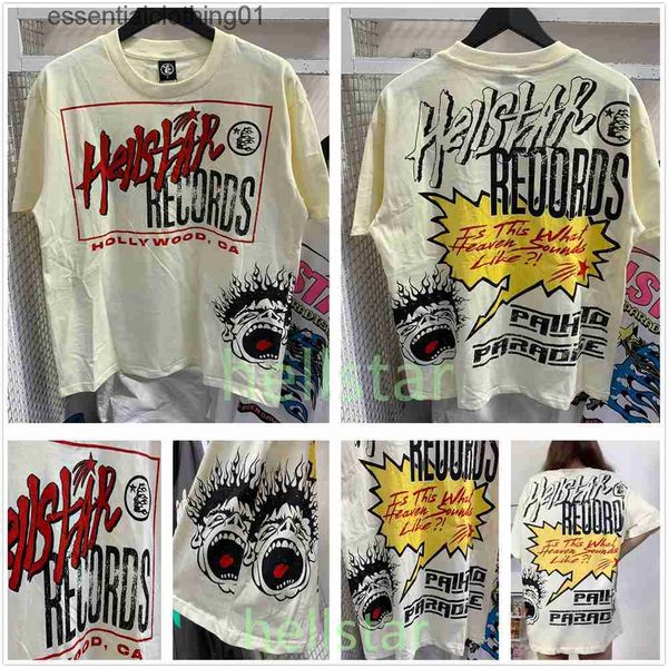 Camisetas masculinas Hellstar Tir Shirt Designer T camisetas gráficas roupas de roupa de roupas de roupas hipster lava a graffiti grafite foil foil impressão vintage preto c240413