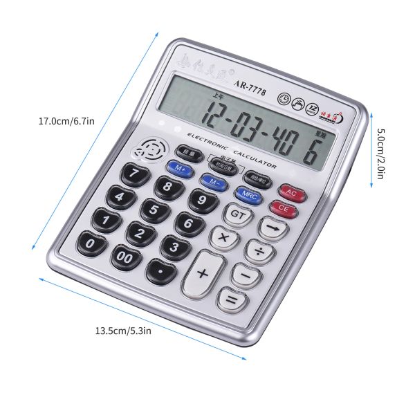 Taschenrechner 12Digit Musical Desktop Taschenrechner Großer LCD -Anzeige Standardfunktion Elektronischer Taschenrechner mit Musikklavierspielfunktion