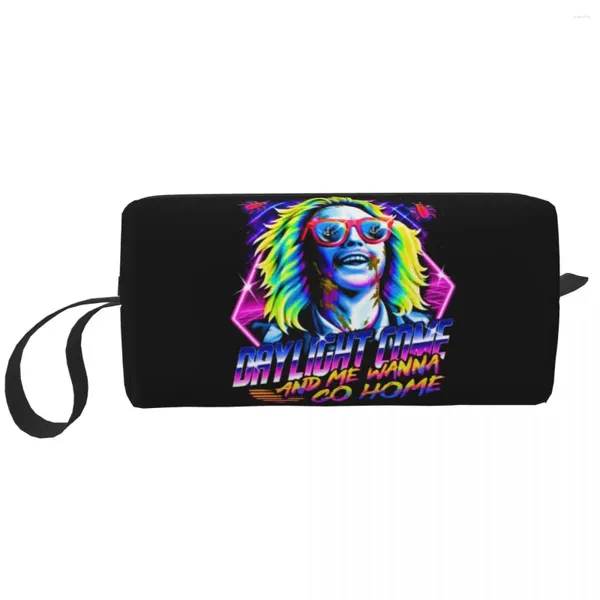 Bolsas de cosméticos Retro clássico filme Beetlejuice Bag de viagem feminino Organizador de maquiagem Lady Lady Beauty Storage Dopp Kit Case Box Caixa