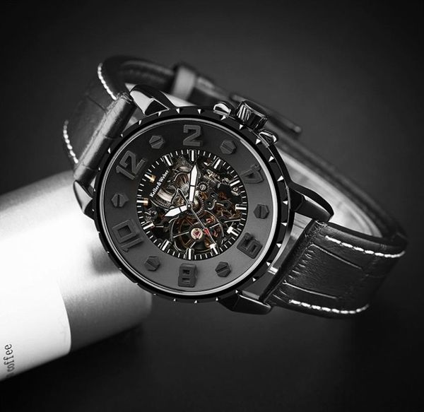 Keller Weber Men Mechanical Top Luxury Fashion Brand Leather Man Sport Mens Automatic Watch Relogio Masculino C190411014115889