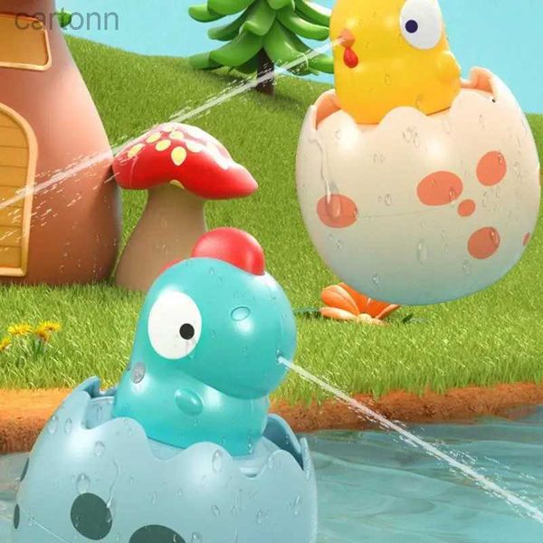 Badespielzeug Baby Bad Spielzeug Dinosaurier/Küken Eierform badewasste Wasserpumpe Babyparty Schwimmspielzeug Wasserspray Spielzeug für Kinder 240413