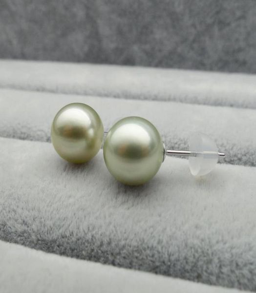 Cor natural Genuine Taitian Pearl Ear Brincos 18K Gold branco 995mm6801763