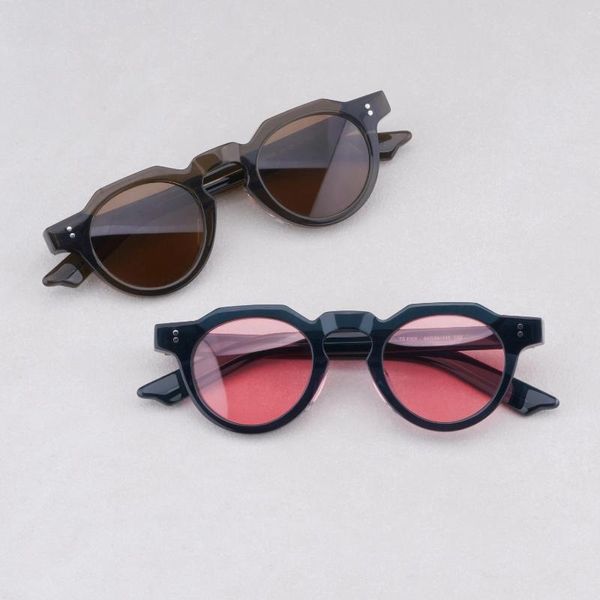 Sonnenbrille 2024 Vintage Modetrend kleines Pfirsich Herz Design Dicke Acetat Rahmen UV400 Polarisierte Linse Frauen Mann hohe Qualität