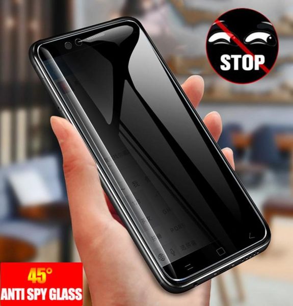 Protetores de vidro temperado anti -espião para o Samsung Galaxy Note 20 S21 Ultra S20 Nota 10 mais A51 A71 Tela de proteção de privacidade completa PR9199465