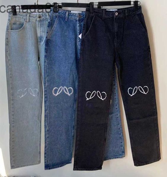 Jeans Womens Designer Trousher pernas abertas Fork