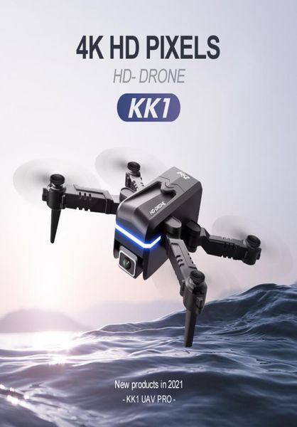 KK1 Global Drone 4K Double HD Câmera Mini Veículo Wi -Fi FPV Profissional Helicóptero Profissional Selfie Drones Toys para Kid com Batter4128370