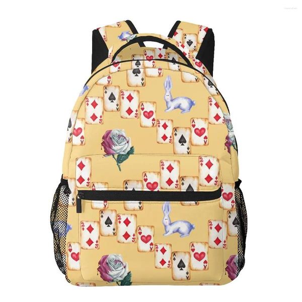 Backpack 2024 Women Bolsa de ombro Aquarela Magic Poker Fashion School for Teenage Girl Mackpacks Travel