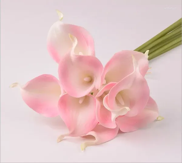 Flores decorativas 30pc/lote de alta simulação PU Calla Lily Home Table Flower Vase Arranjo Miniatura