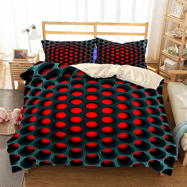 Yatak setleri ev tekstil 2/3pcs modern stil karikatür 3D baskı seti polyester geometrik desen yorgan nevres kapak yastık kılıfı