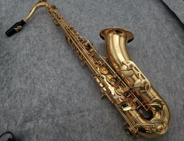 Tenor Saxofone Gold Lacquer B Instrumentos musicais de latão planos K98 Tenor Saxofone Professional 2147938